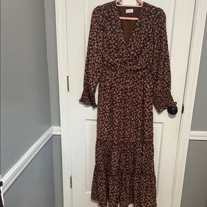 Pink Lily Floral Long Sleeve Dress